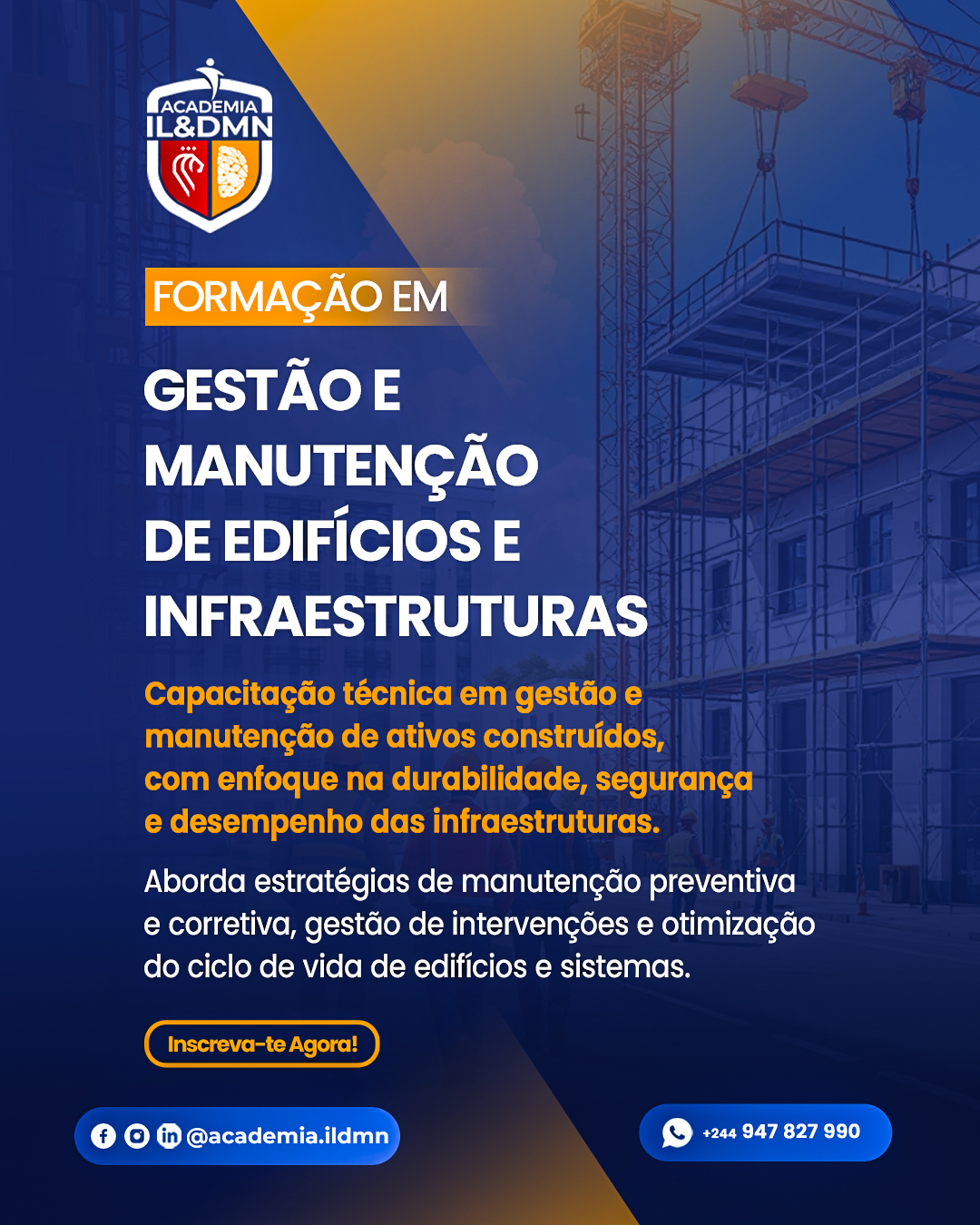 GESTÃO E MANUTENÇÃO DE EDIFÍCIOS E INFRAESTRUTURAS